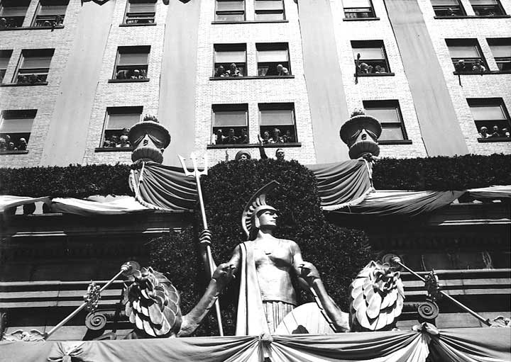 The Nova Scotian Hotel decorated to receive King George VI and Queen Elizabeth on their 1939 Royal Tour of Canada