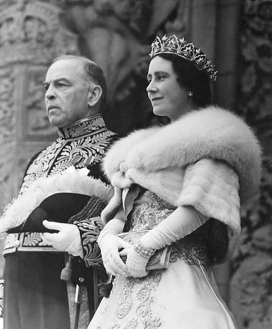 Her Majesty Queen Elizabeth and Canadian Prime Minister William Lyon MacKenzie King during the 1939 Royal Tour of Canada