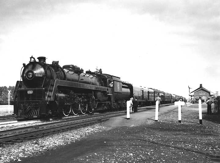 The Canadian National Railways Royal Tour Train stops at Brockville during the 1939 Royal Tour of Canada
