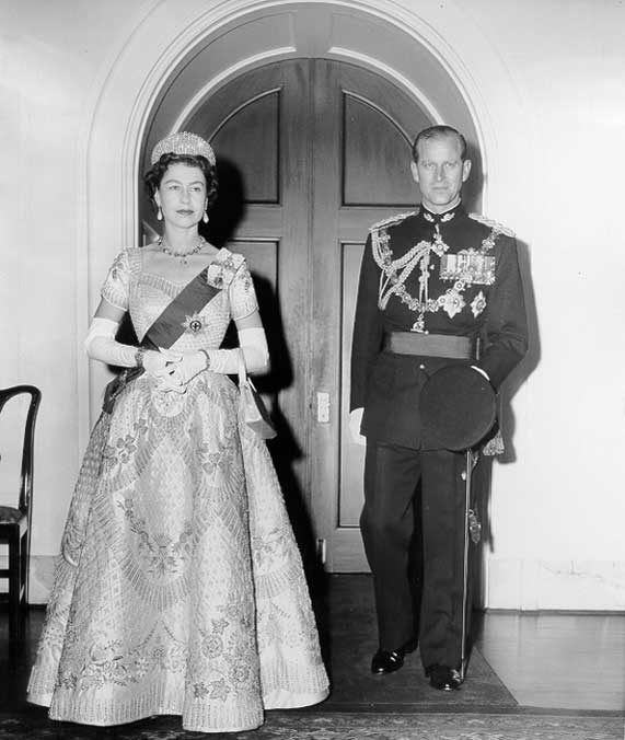 A picture of Queen Elizabeth and Prince Philip taken during their visit to Ottawa to open the 23rd Parliament of Canada