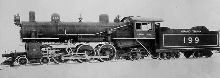 Grand Trunk Railway Pacific type steam locomotive no. 199