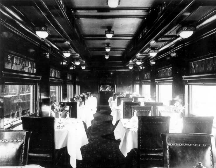 Interior view of a Canadian Northern dining car