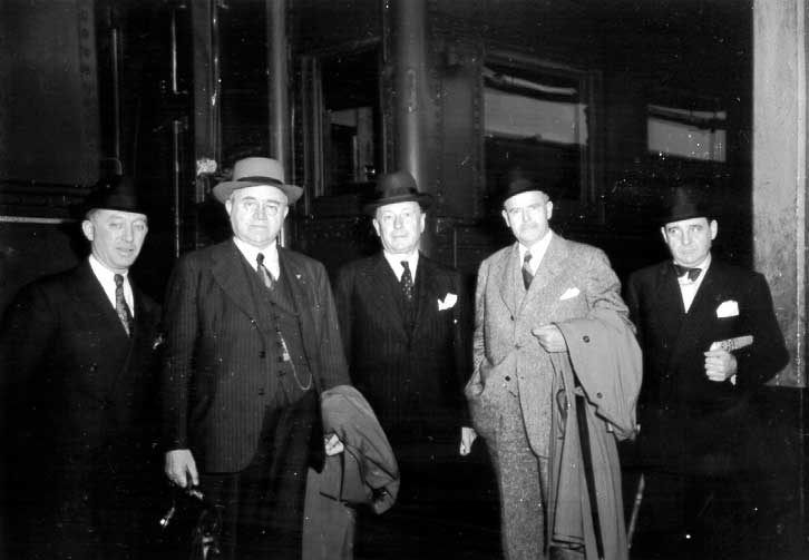 Norwegian premier Johan Nygaardsvold at Bonaventure station