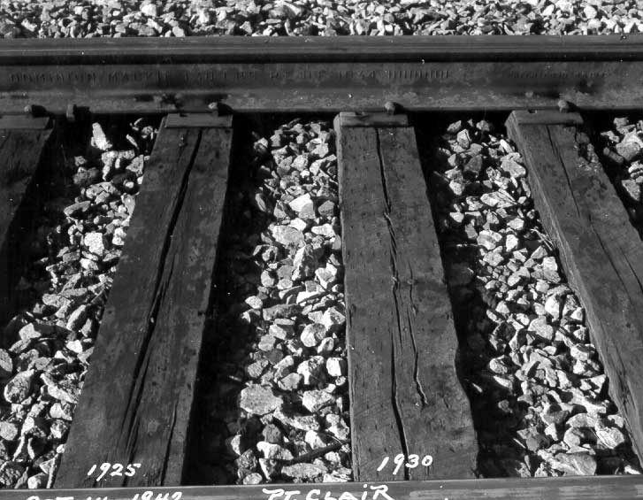 Damaged railway ties