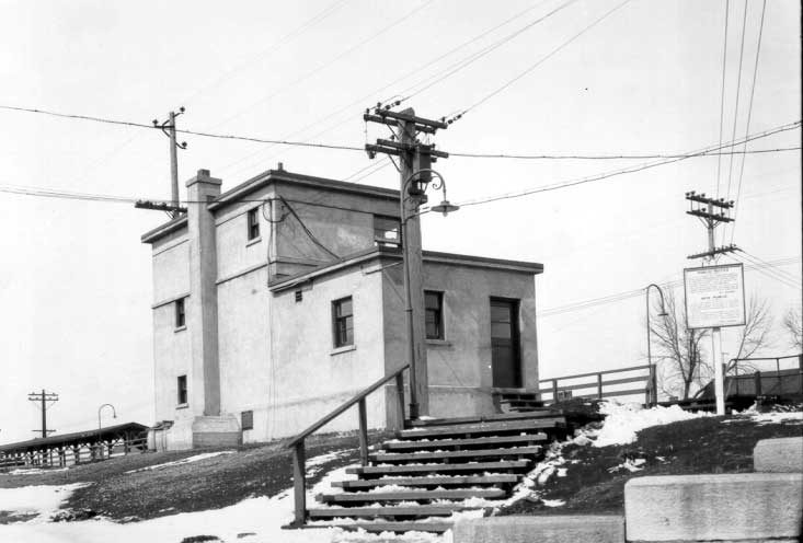 Interlocking tower at St. Lambert, also known as