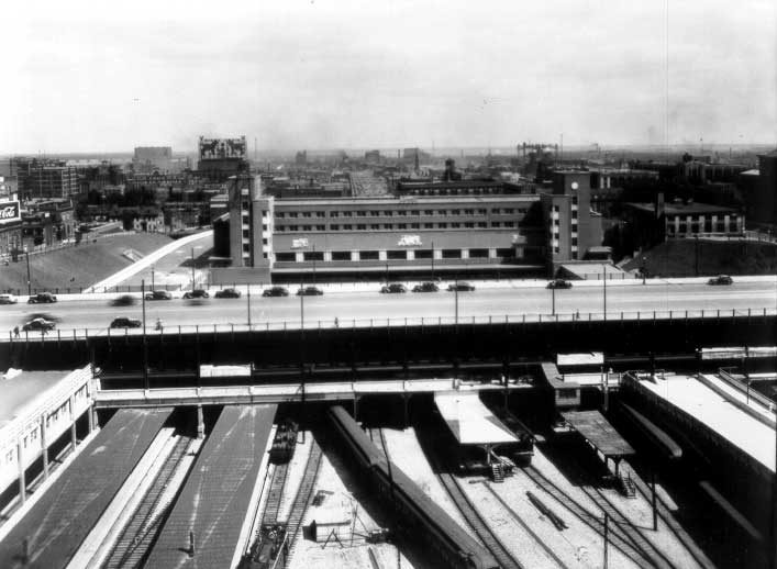 Overview of Central Station with traffic to and from MT Royal Tunnel