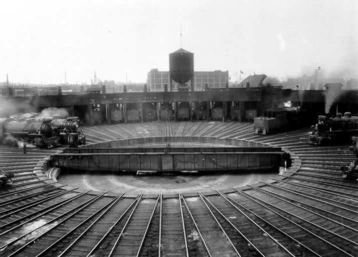 Overview of Turcot roundhouse and locomotives