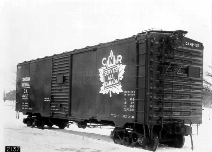 Box car 484327 built by National Steel Car