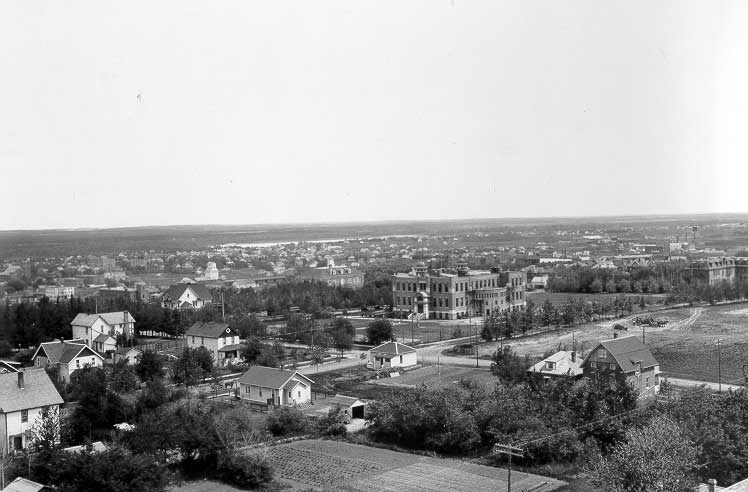 Aerial view of new courthouse in Prince Albert, Saskatchewan
