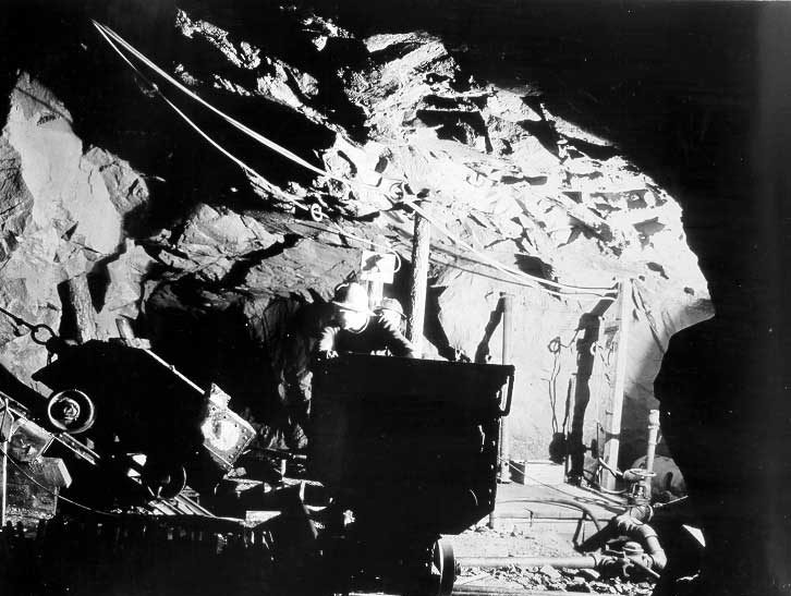 Miners with an incline ore carrier
