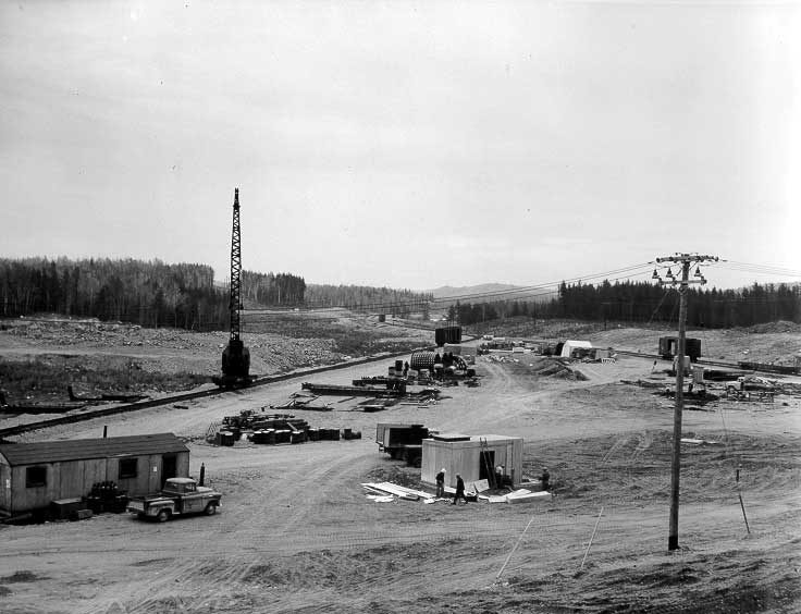 Construction of the Moose Mountain Mine prior to its 1959 reopening