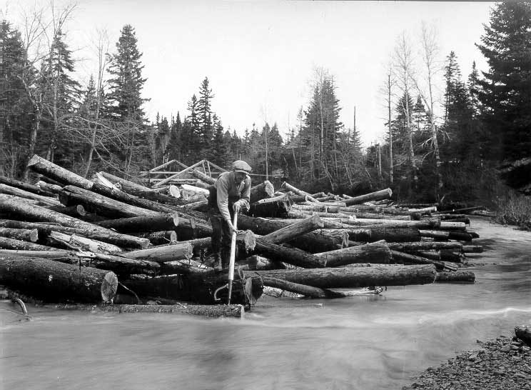 Gathering logs on the Charlo River