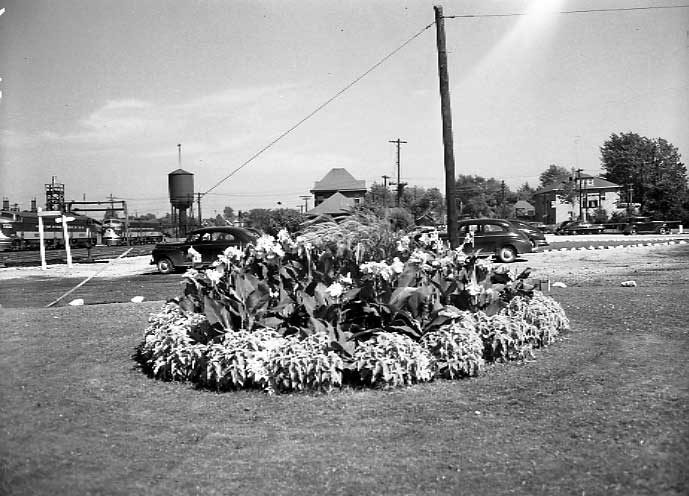 Flower bed at the St. Thomas station