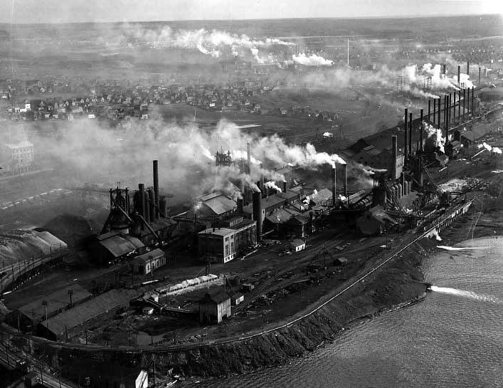 Aerial view of Sydney steel mills