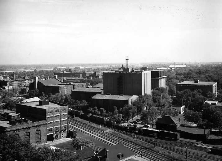 View of the Hiram Walker Distillery
