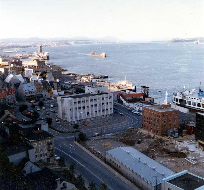 View of CN office building and waterfront, Quebec City