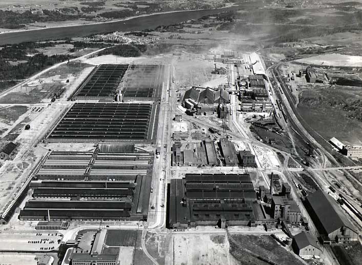 Aerial view of Aluminum plant, Arvida, Quebec