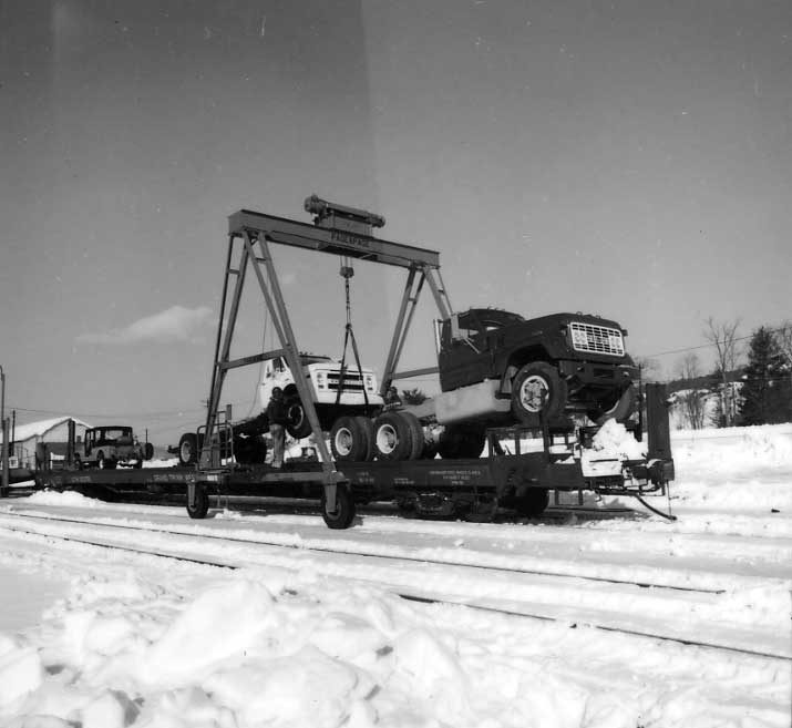Central Vermont Railway new car and truck unloading facility