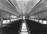 Interior of Central Vermont Railway passenger car 390 after modernization.