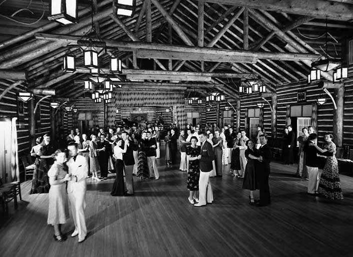 An evening of dancing in the ballroom of the Jasper Park Lodge