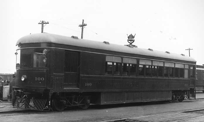 Canadian Northern electric car 100 built by Brill in 1917 and leased from the Railway Storage Battery Co. of New York.  Later CN 15801.