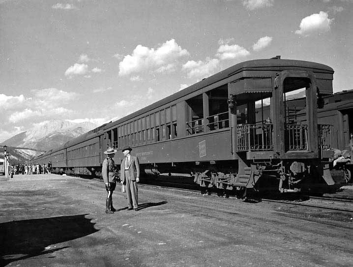 Boarding an observation car for the scenic mountains of Jasper
