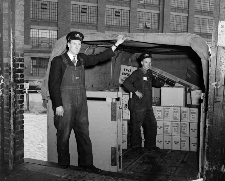 Interior view of a freight truck with load