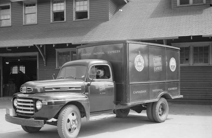 Canadian National Express truck with driver
