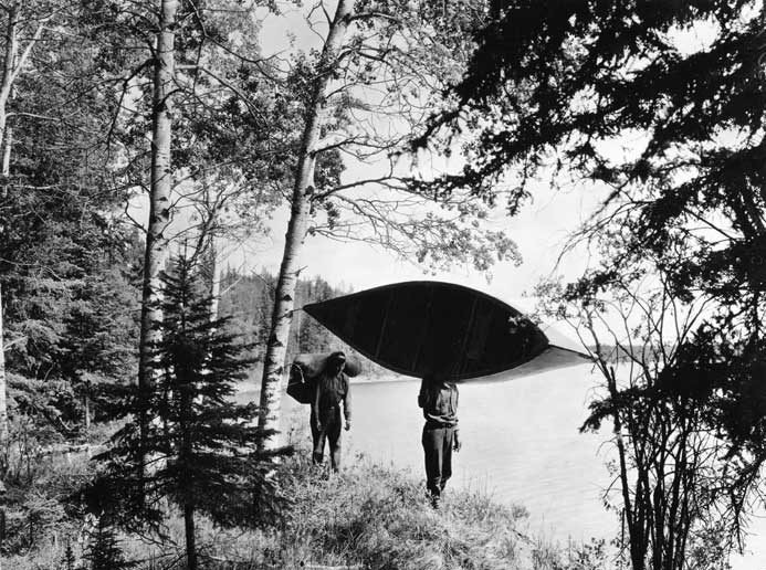 Portaging by Spruce lake