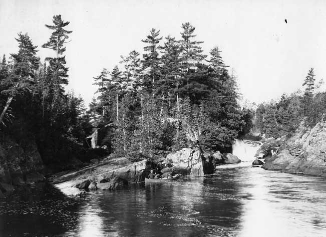 Canoeing by Matapika Falls, Temagami