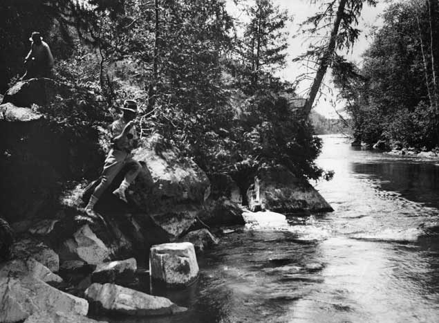 Fishing near Miners Rapids, Nipigon River