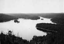 View of Cache Lake from Mt. Skymount