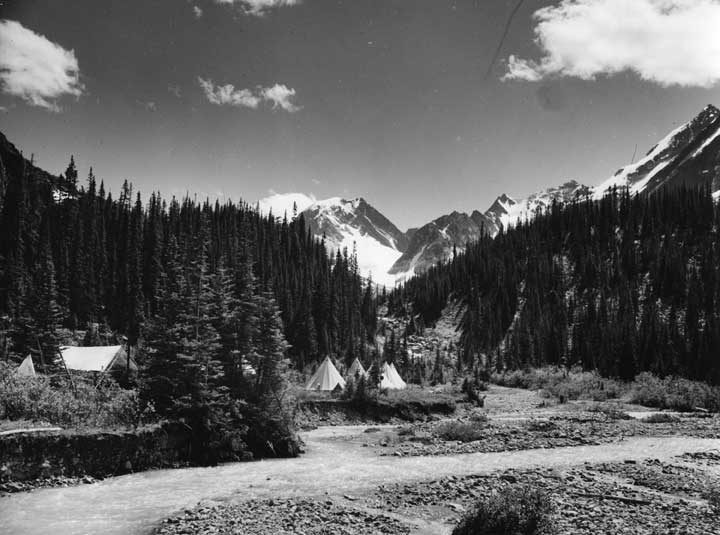 A campsite in Eremite Valley, Jasper National Park