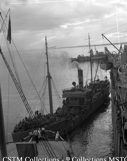 Troops disembarking the Lady Rodney