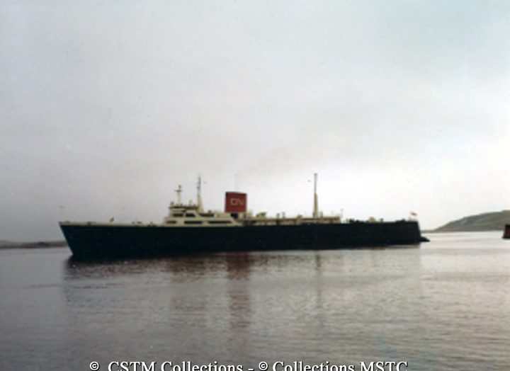 Train ferry MV Patrick Morris entering Port aux Basques, Newfoundland