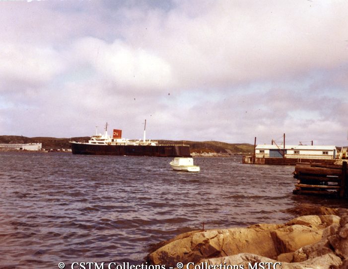 Train ferry MV Patrick Morris entering harbour