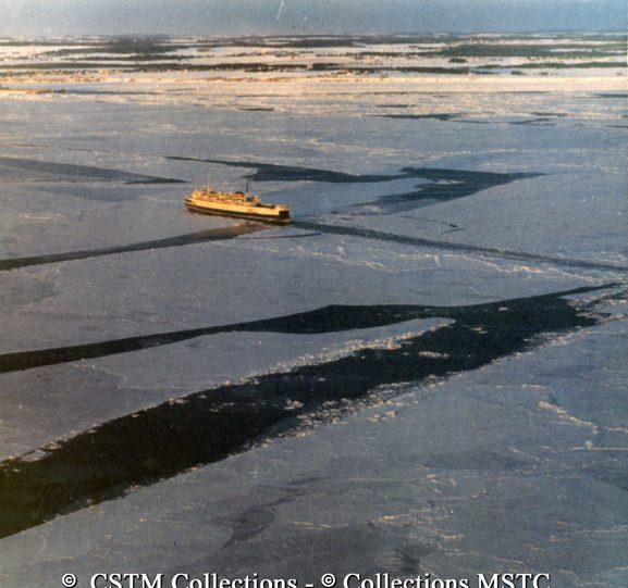 CN ferry sailing through ice