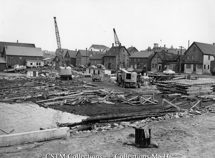Initial construction on crib no.3 for a new Yarmouth Shore ferry terminal