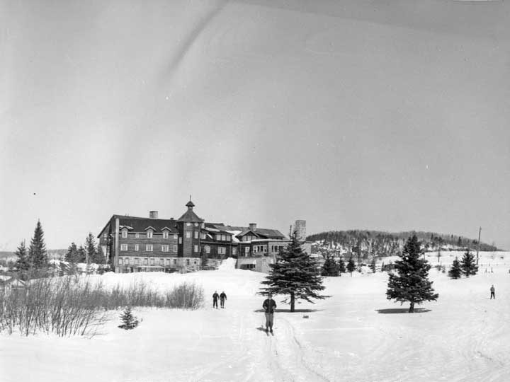 Nymark’s Lodge from foot of hill 70