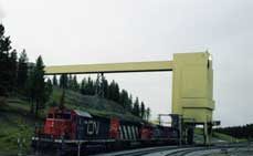 A 4 unit consists of SD-40 diesel locomotives used for unit coal trains at a coal loader