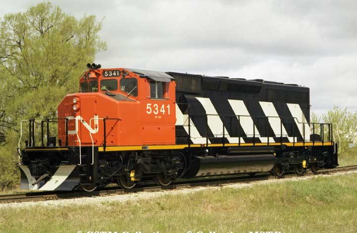 Diesel locomotive SD40-2 5341 with axle speed recorders
