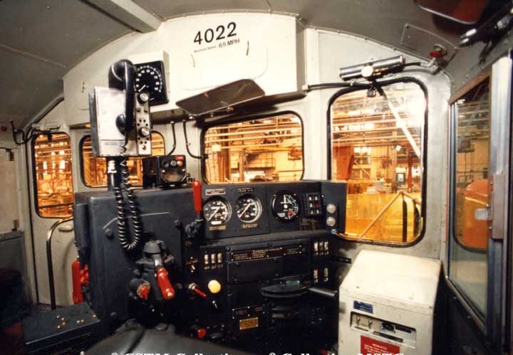 Interior of the cab of rebuilt diesel locomotive GP-9 4022