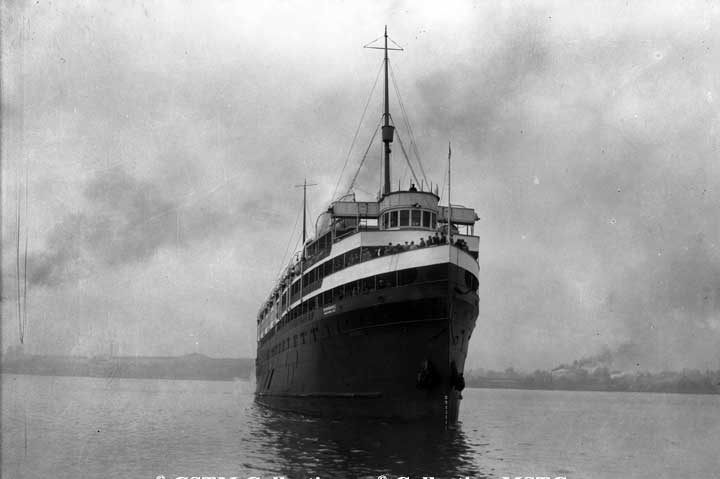 S.S. Noronic at the Soo locks