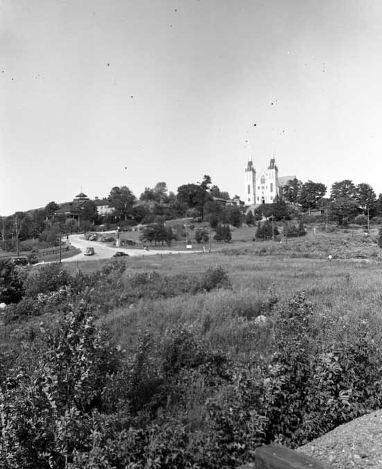 The Martyrs’ Shrine and grounds, as seen from the site of ancient Fort Ste. Marie