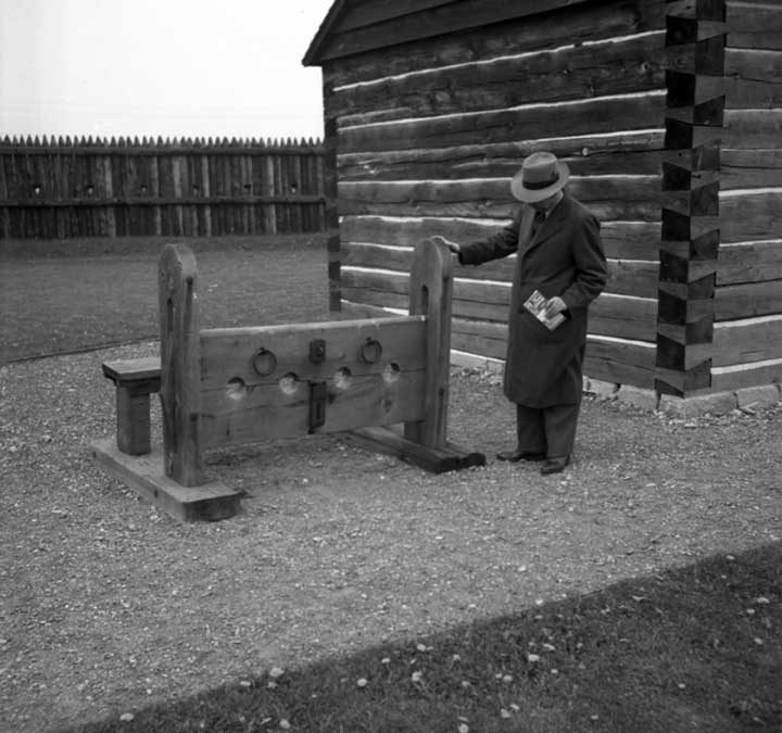 A prisoner stock used at Fort George, Niagara-on-the-Lake