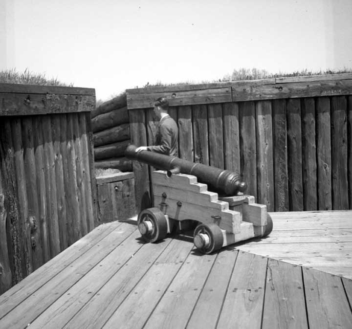 Canon positioned within Fort George, Niagara-on-the-Lake