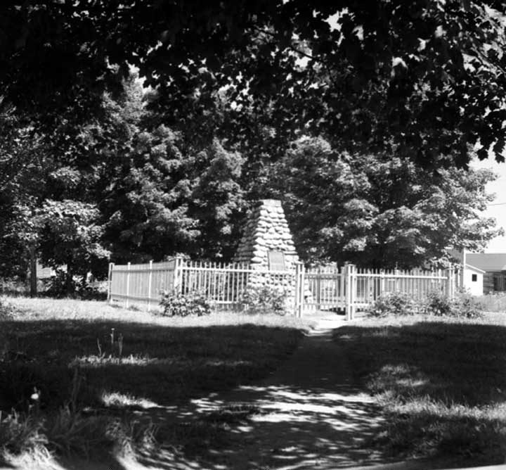 Historic cairn at Fort Nashwaak, Fredericton, New Brunswick