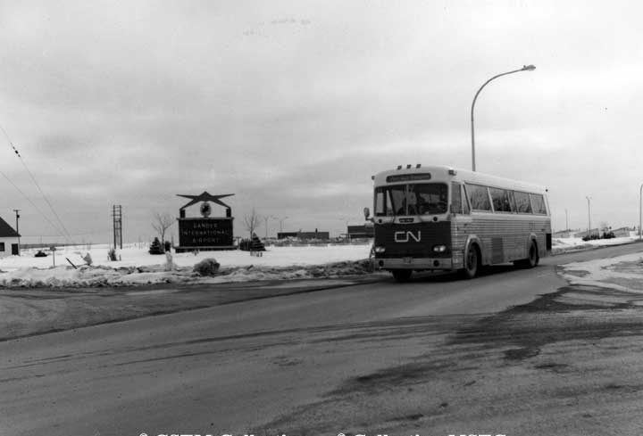CN bus entering the bus terminal located at the Gander International Airport