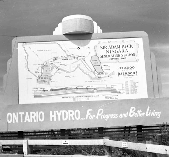 Map of Sir Adam Beck Generating System no. 2 at the Ontario Hydro Power Development, Niagara River