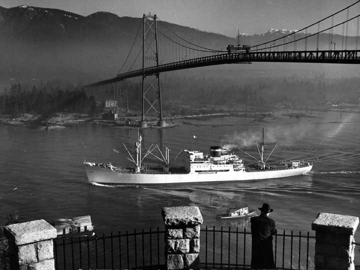 C.N.S.S. Canadian Constructor under Vancouver bridge